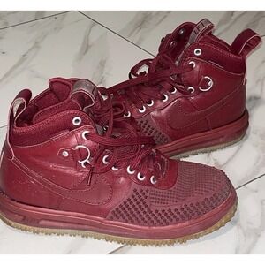 Nike Lunar Force 1 Duckboots Men's 8.5 Team‎ Red Leather Waterproof Maroon Boots